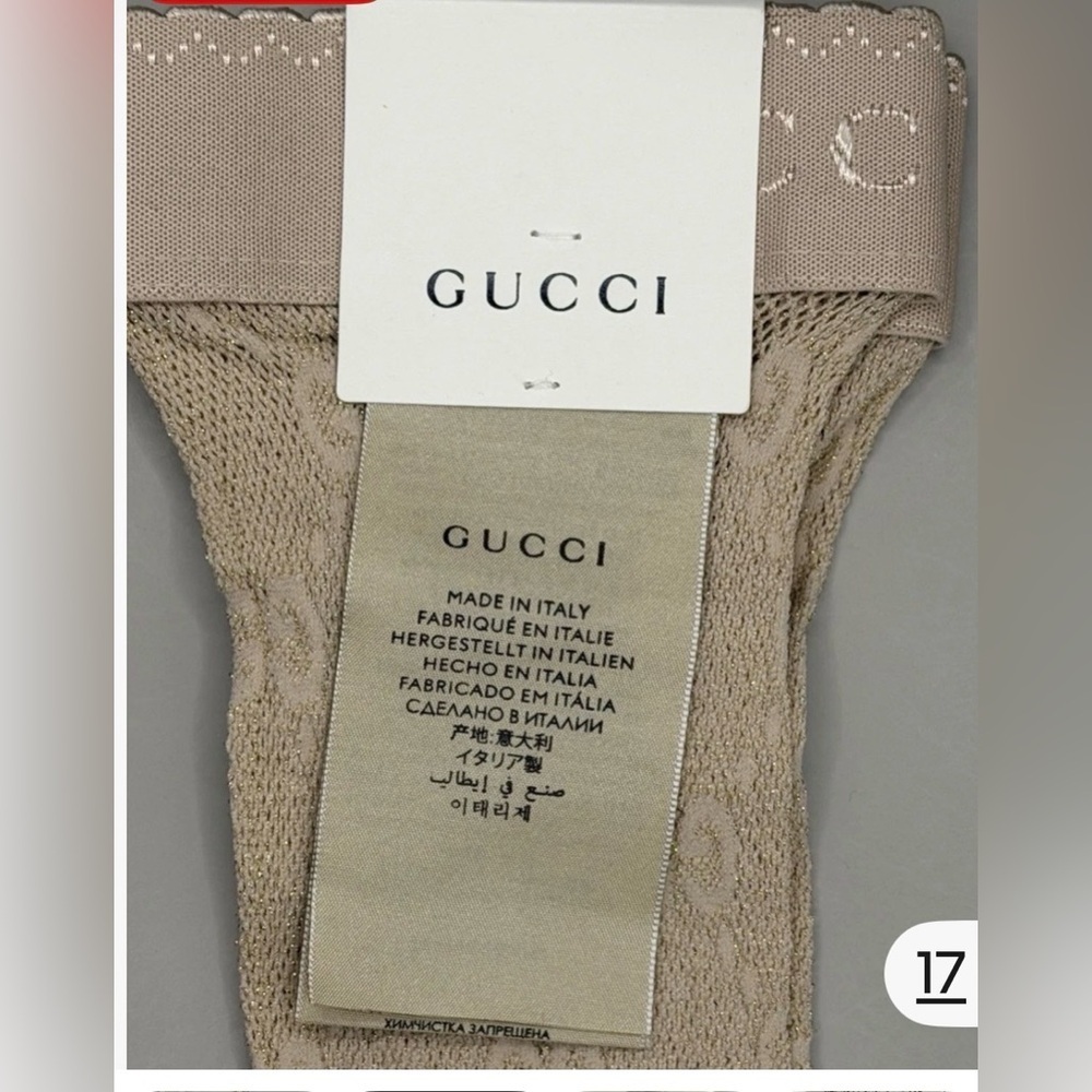 Gucci GG Net Champagne Socks Sz 9 M Authentic old money mob wife Designer NWT